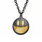 Collier smiley pour homme, en acier inoxydable, pendentif rond avec large sourire en reflief