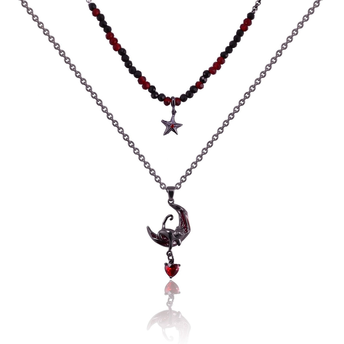 Collier sorcière multi-rangs pour femme, en alliage métallique, style gothique