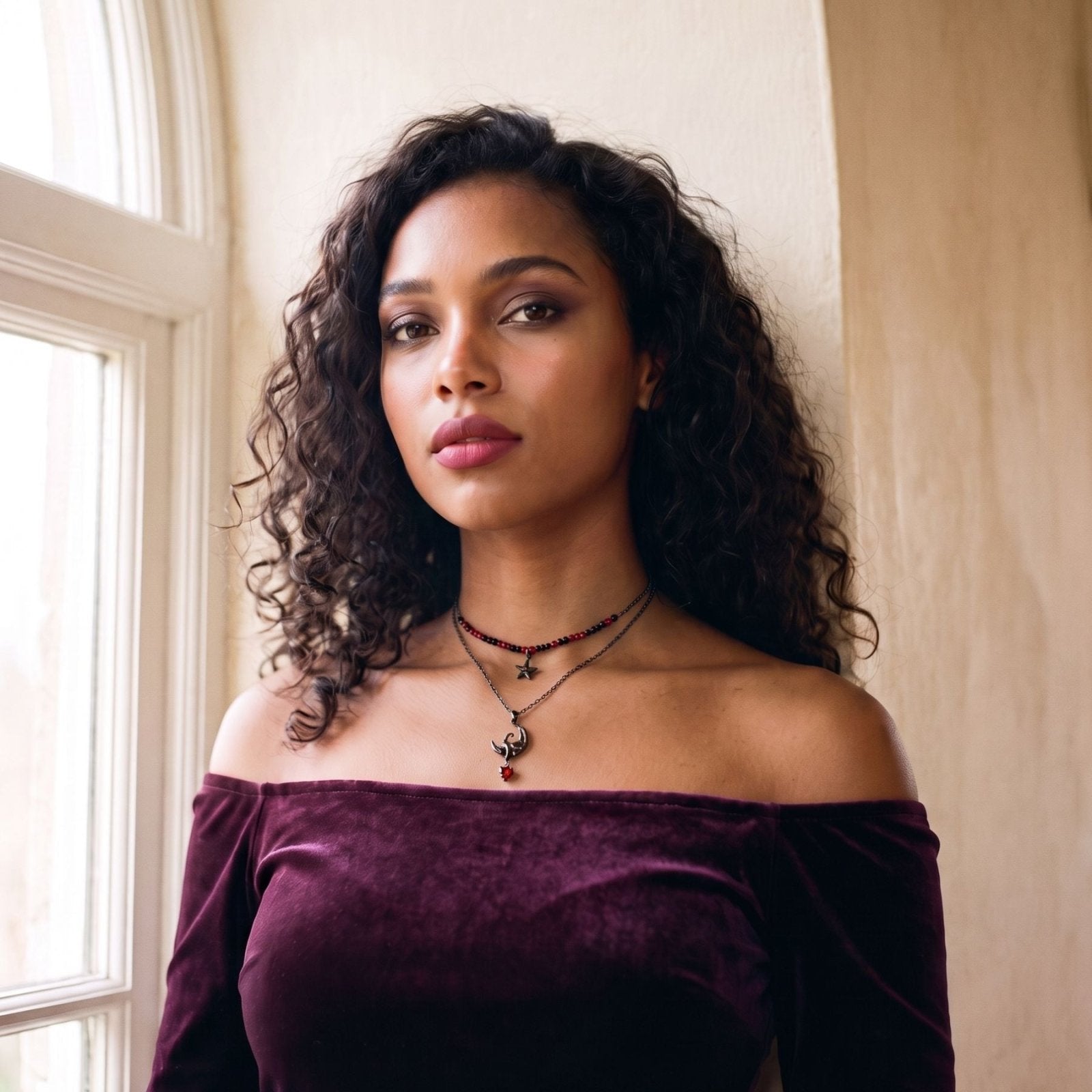 Collier sorcière multi-rangs pour femme, en alliage métallique, style gothique