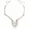 Collier squelette pour femme, en alliage de zinc argenté, avec cœur en mains de squelette
