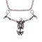 Collier squelette unisexe, en alliage de zinc argent, avec pendentif squelette