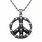 Collier streetwear pour homme, avec pendentif au symbole paix et têtes de mort, en acier inoxydable