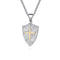 Collier style médiéval homme, bouclier texturé et croix incrustée, modèle Léonard