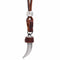 Collier style vintage pour homme, pendentif griffe en métal vieilli et cuir marron, style tribal
