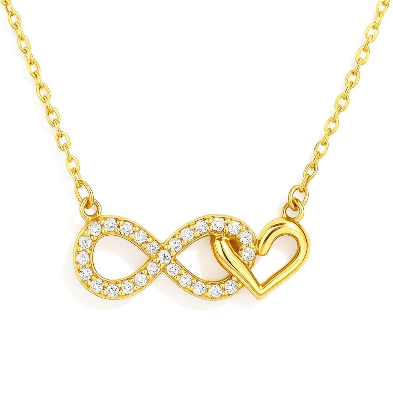 Collier symbole infini, chaîne fine en argent massif, orné de zircons, style chic, modèle Laurine