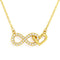 Collier symbole infini, chaîne fine en argent massif, orné de zircons, style chic, modèle Laurine
