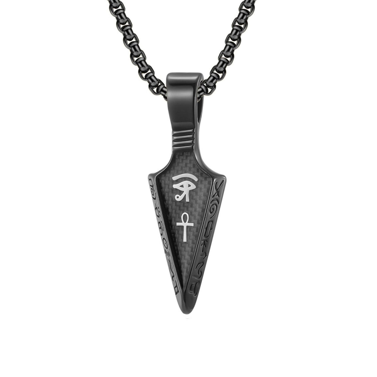 Collier symboles égyptiens Œil d’Horus pour homme, en acier inoxydable, design antique