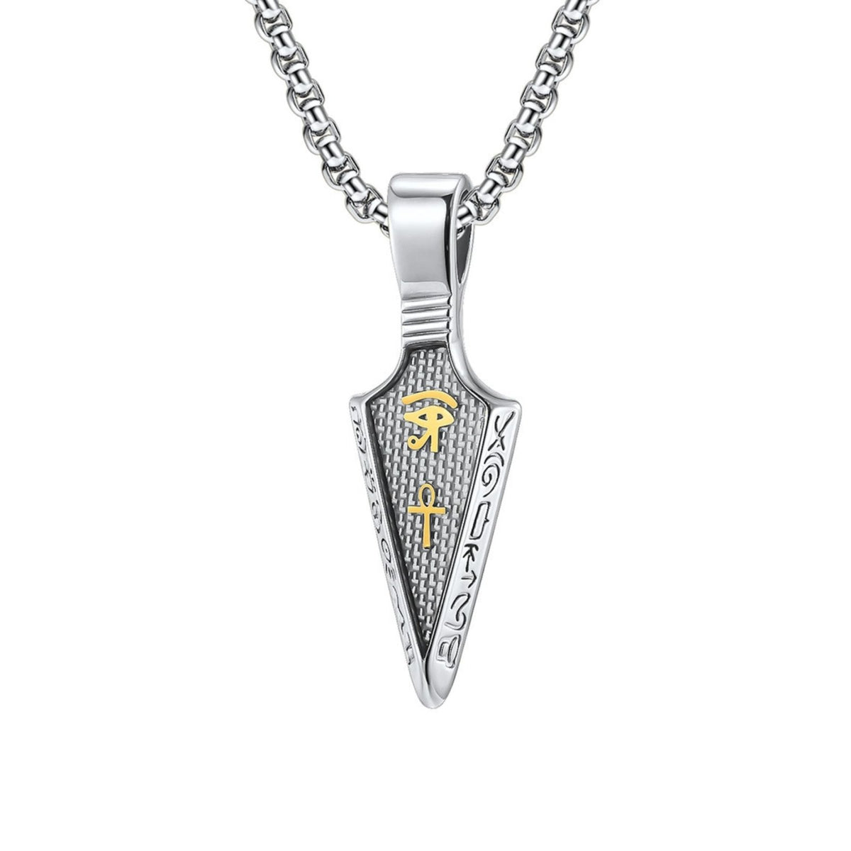 Collier symboles égyptiens Œil d’Horus pour homme, en acier inoxydable, design antique