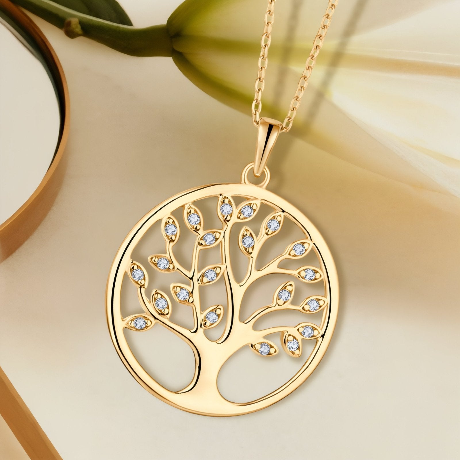 Collier symbolique pour femme, avec pendentif arbre de vie et zircon transparent, en argent 925