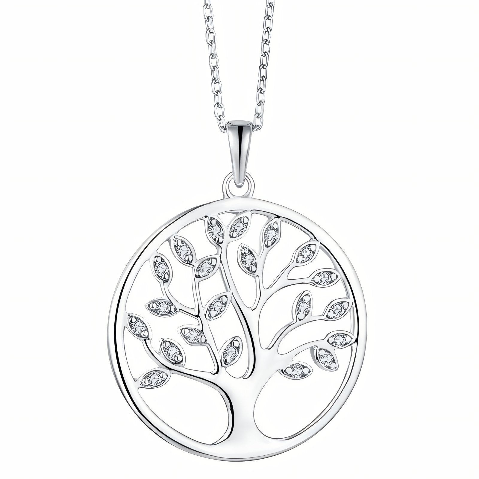 Collier symbolique pour femme, avec pendentif arbre de vie et zircon transparent, en argent 925