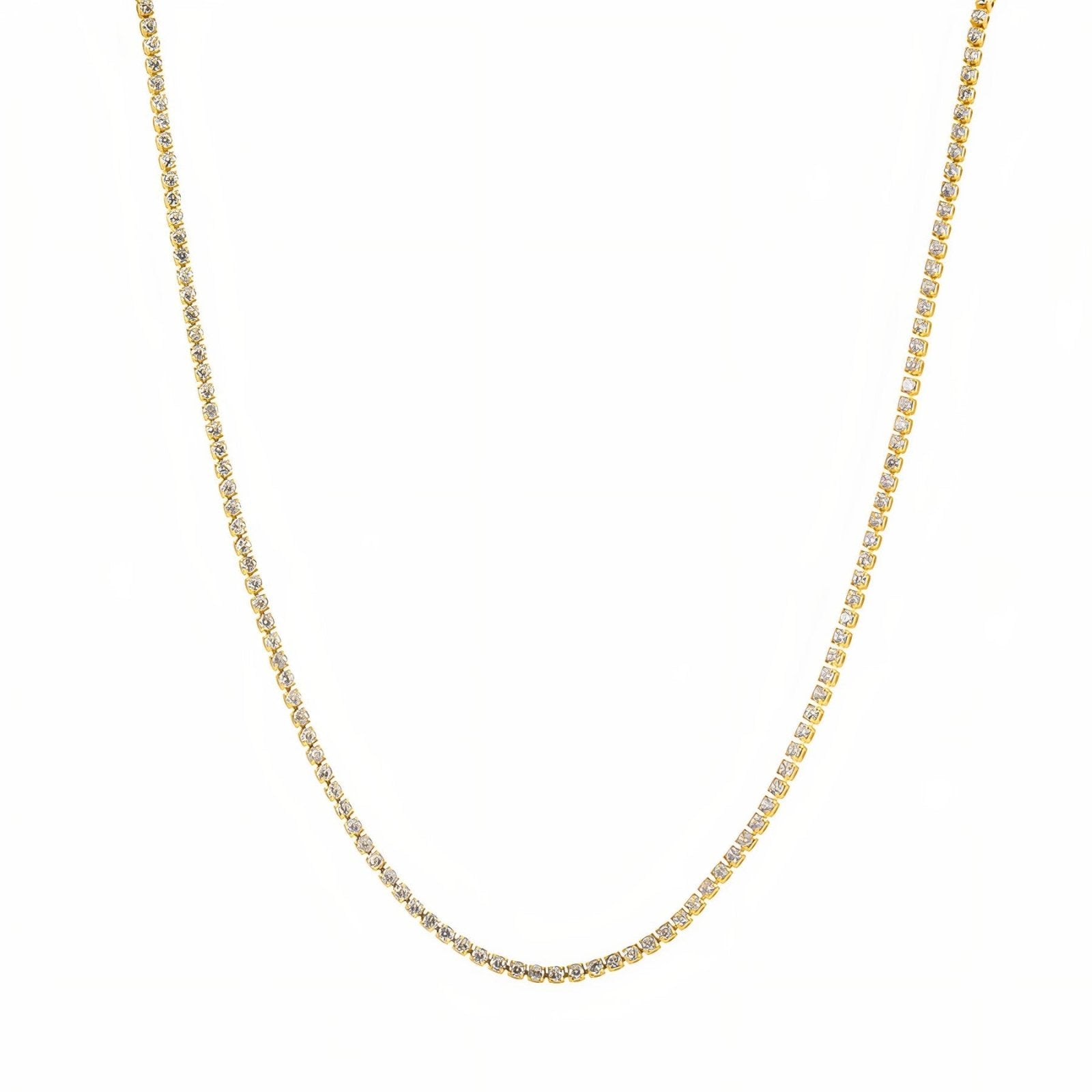 Collier tennis réglable, zircon scintillant, 3 finitions modèle Piper