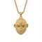 Collier tête de singe pour homme, en acier inoxydable, avec détails scintillants