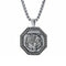Collier tête de tigre pour homme, en acier inoxydable, pendentif octogonal aux détails sculptés en relief