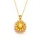 Collier tournesol doré en argent 925, maille forçat avec pierre jaune éclatante, modèle Lys