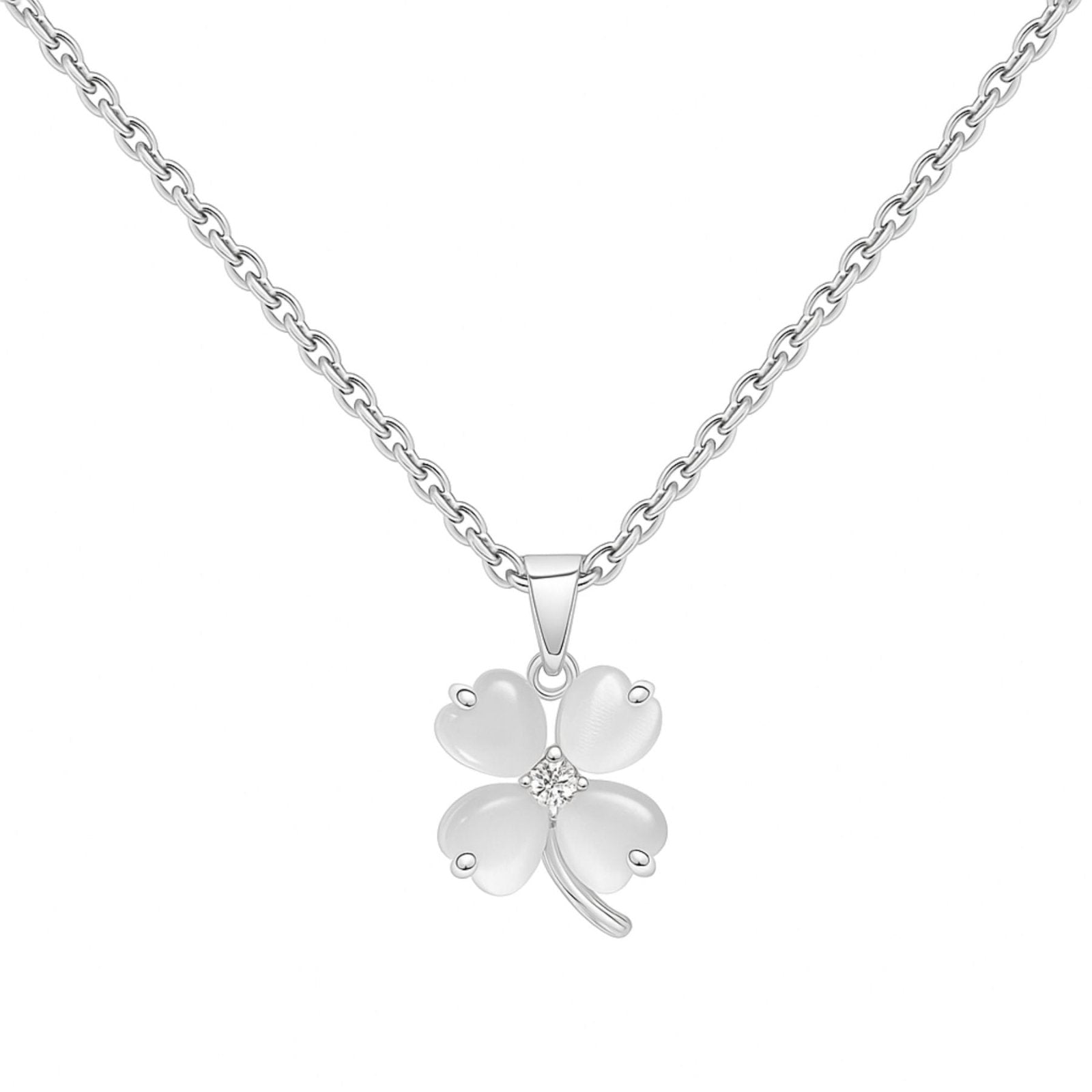 Collier trèfle élégant, pétales en cœur, acier inox doré ou argent, modèle Anastasia