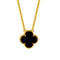 Collier trèfle réversible, nacre blanche et noire, en acier titane, modèle Clover