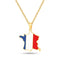 Collier unisexe, avec pendentif Carte de France, en acier inoxydable