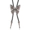 Collier unisexe bolo tie papillon, cuir noir tressé, style cowboy vintage