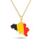 Collier unisexe carte de la Belgique avec drapeau, en acier inoxydable