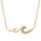 Collier vague pour femme, en argent 925, avec pierres bleues et transparentes, style élégant