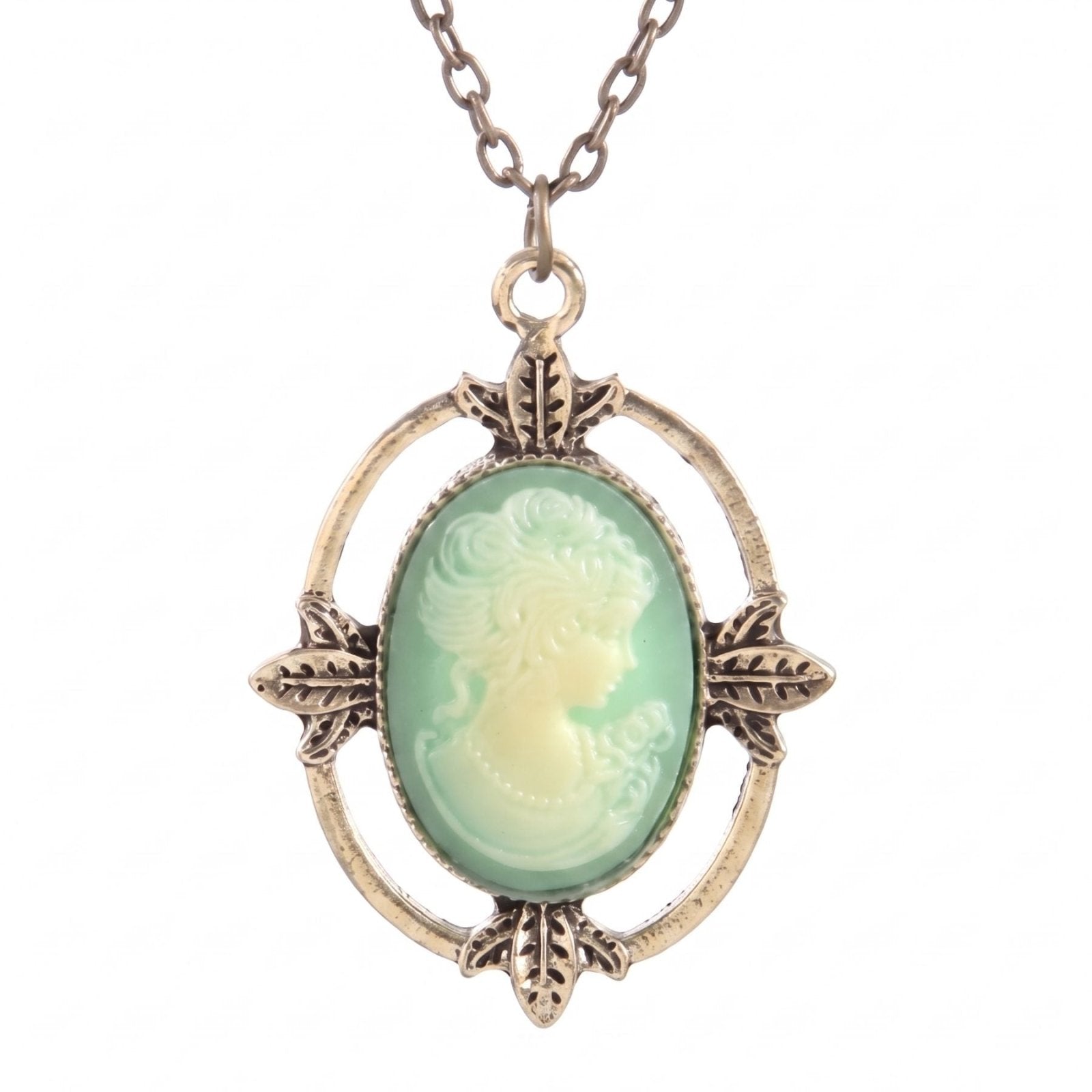 Collier Vampire Diaries pour femme, en alliage métallique, pendentif ovale vert turquoise