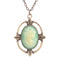 Collier Vampire Diaries pour femme, en alliage métallique, pendentif ovale vert turquoise