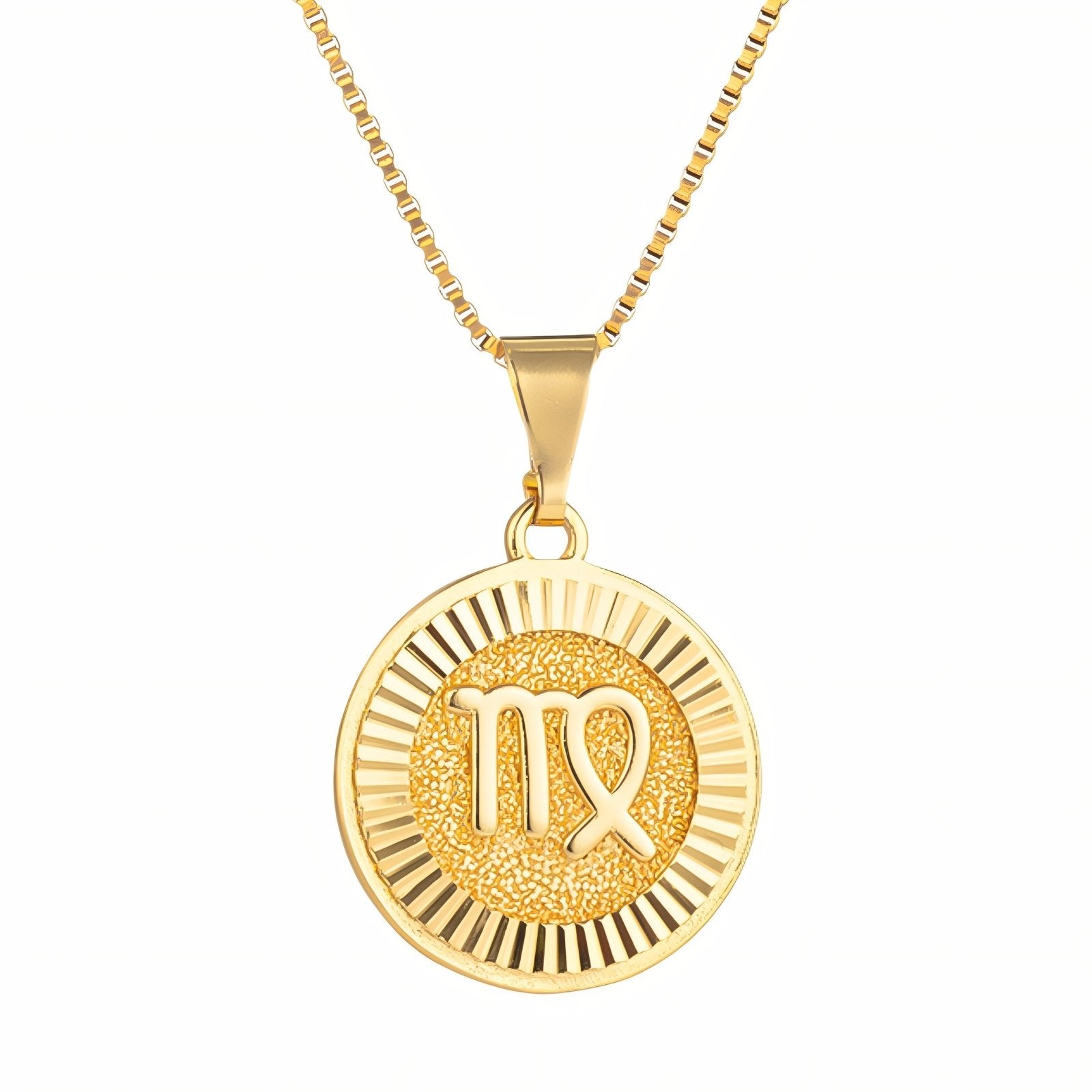 Collier zodiaque doré pour femme, pendentif signe astrologique, en acier inoxydable