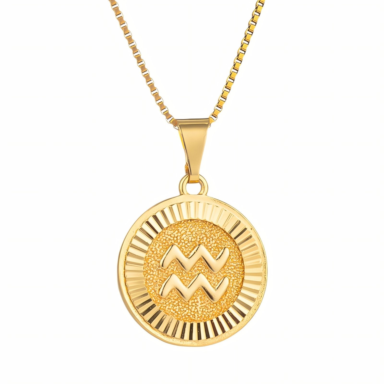 Collier zodiaque doré pour femme, pendentif signe astrologique, en acier inoxydable