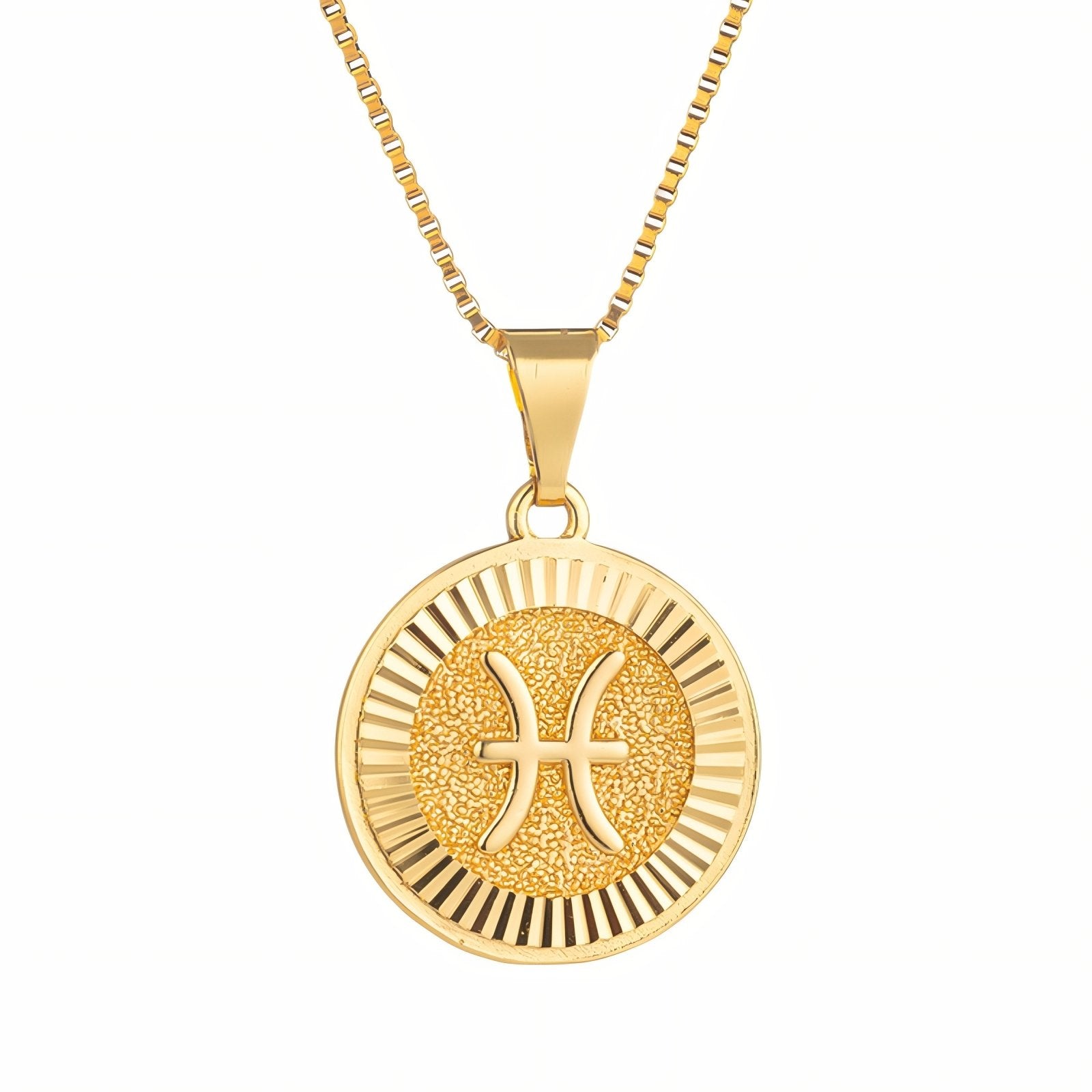 Collier zodiaque doré pour femme, pendentif signe astrologique, en acier inoxydable