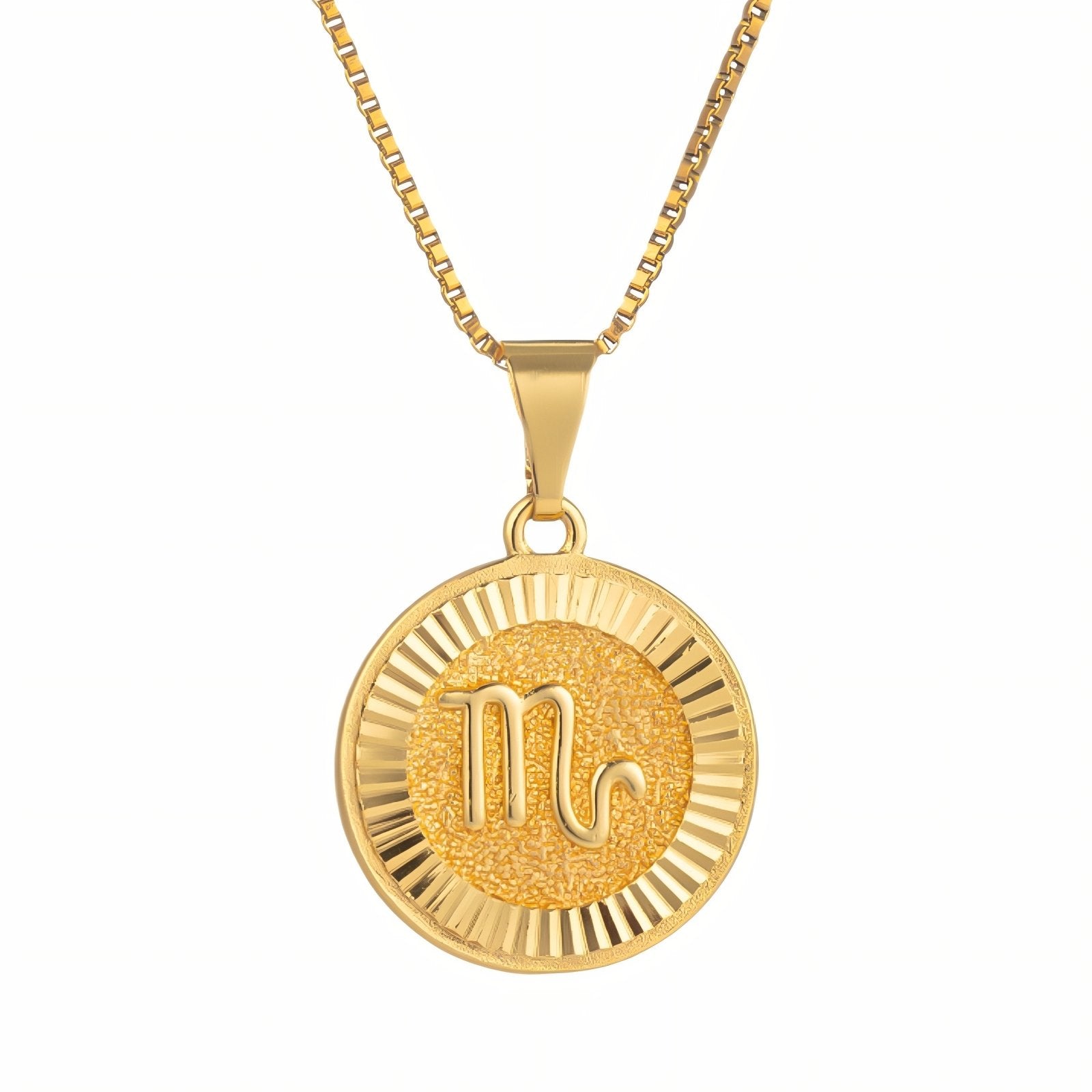 Collier zodiaque doré pour femme, pendentif signe astrologique, en acier inoxydable