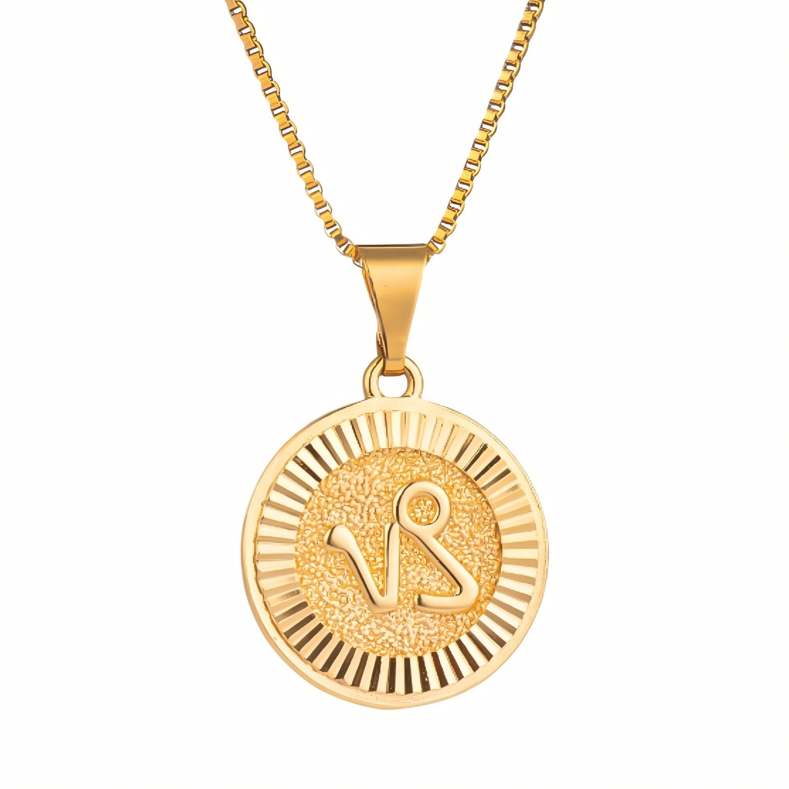 Collier zodiaque doré pour femme, pendentif signe astrologique, en acier inoxydable