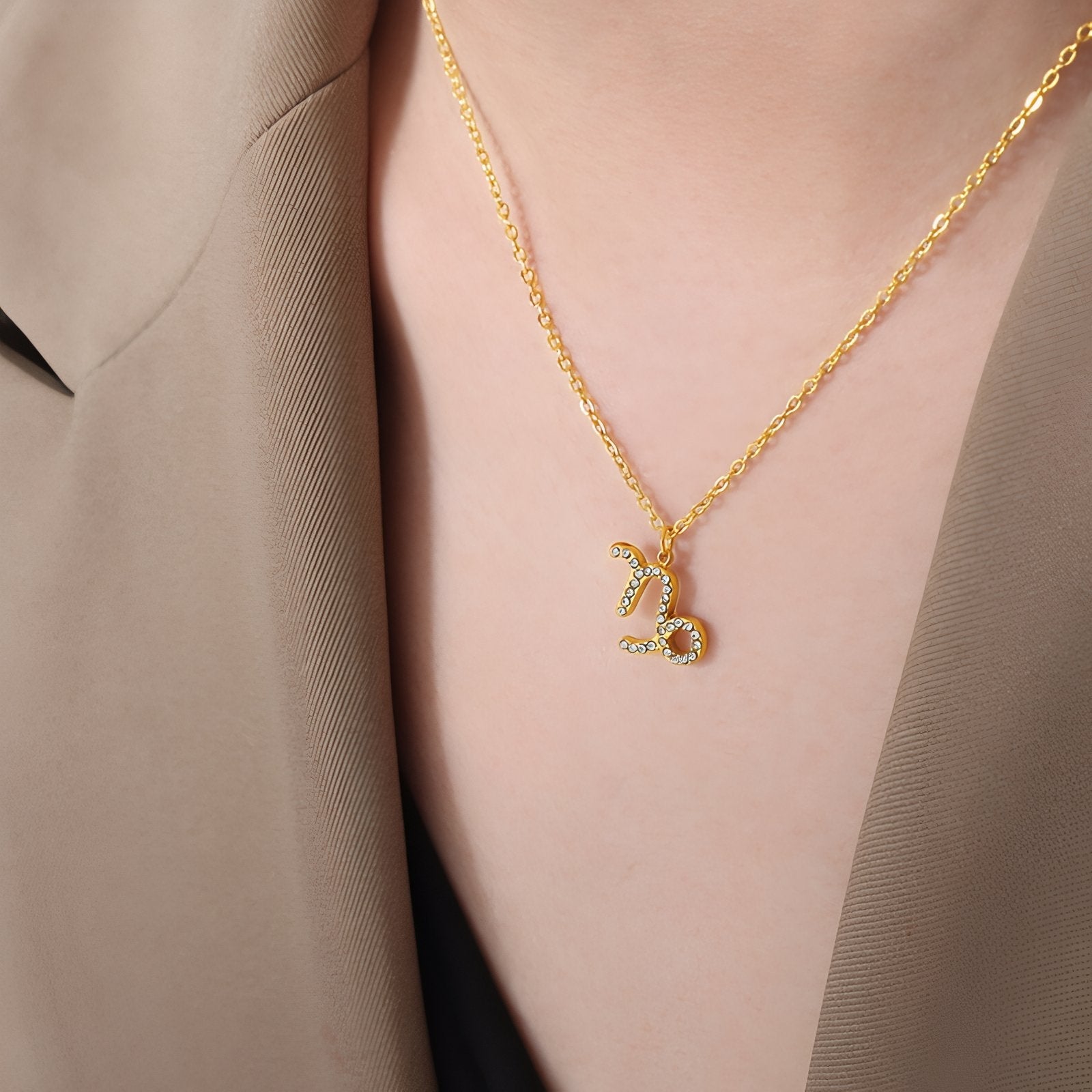 Collier zodiaque femme élégant, pendentif en acier inoxydable et zircons scintillants, 12 signes astrologiques