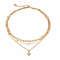 Collier layering pour femme, en acier inoxydable, triple rang, avec pendentif étoile