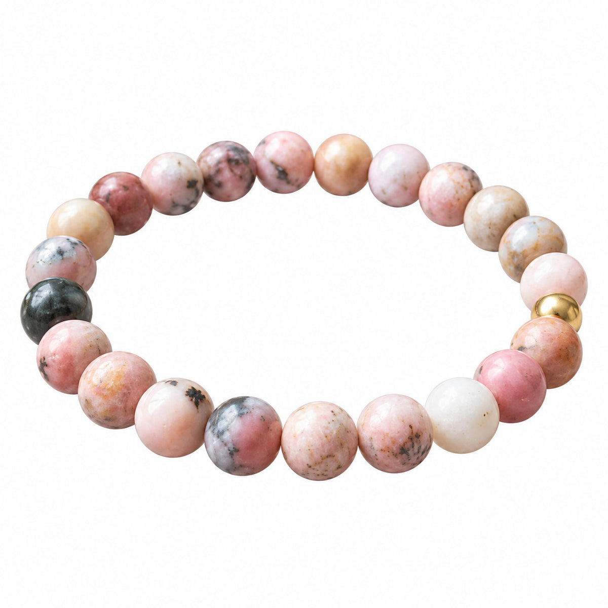 Opalinève-armband van roze opaal, symbool van tederheid en zachtheid
