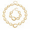 Parure collier et bracelet à maillons ovales pour femme en acier inoxydable, design élégant et moderne