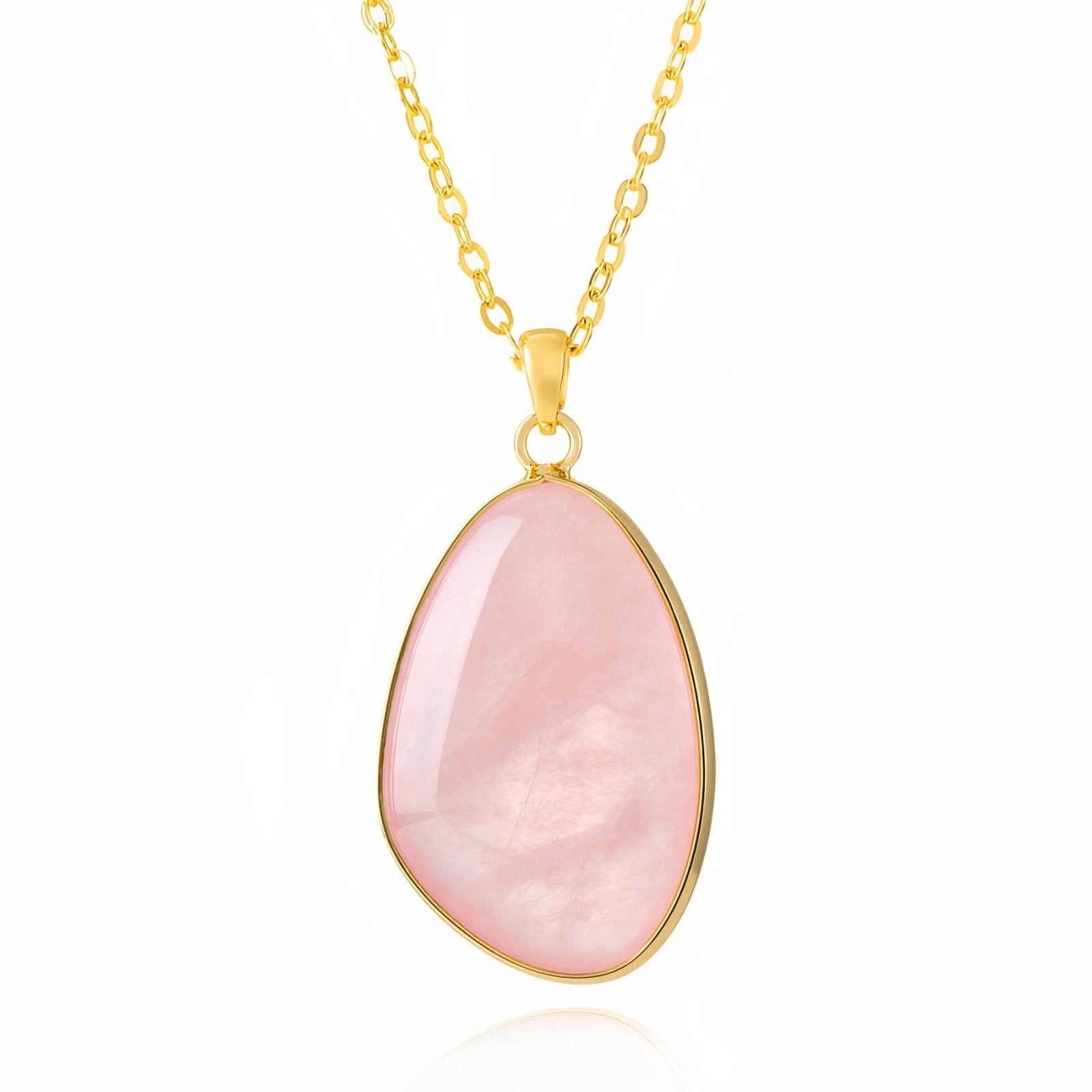 Pendentif goutte en pierre naturelle, chaîne dorée, bijou élégant pour femme, modèle Léana