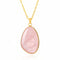 Pendentif goutte en pierre naturelle, chaîne dorée, bijou élégant pour femme, modèle Léana