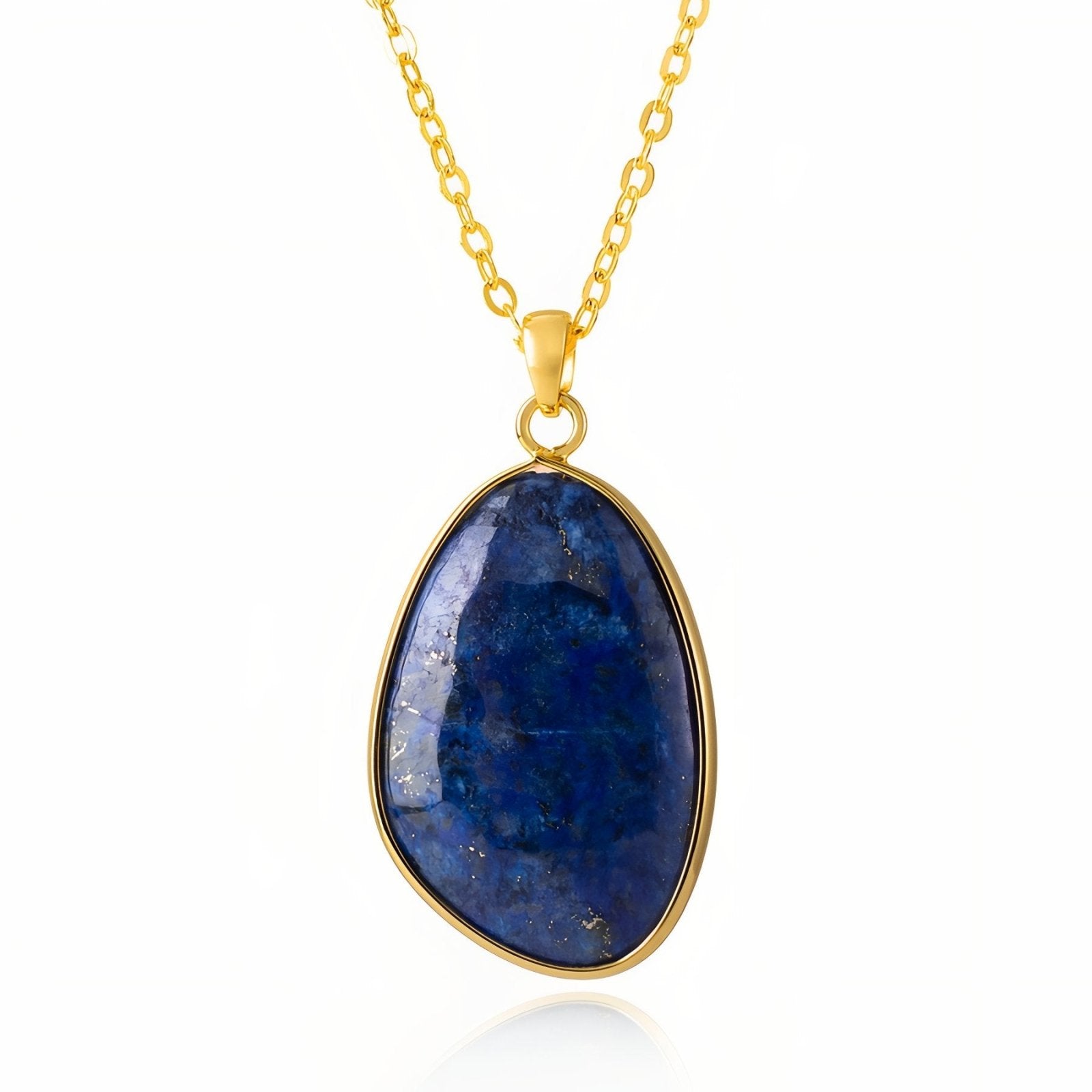 Pendentif goutte en pierre naturelle, chaîne dorée, bijou élégant pour femme, modèle Léana