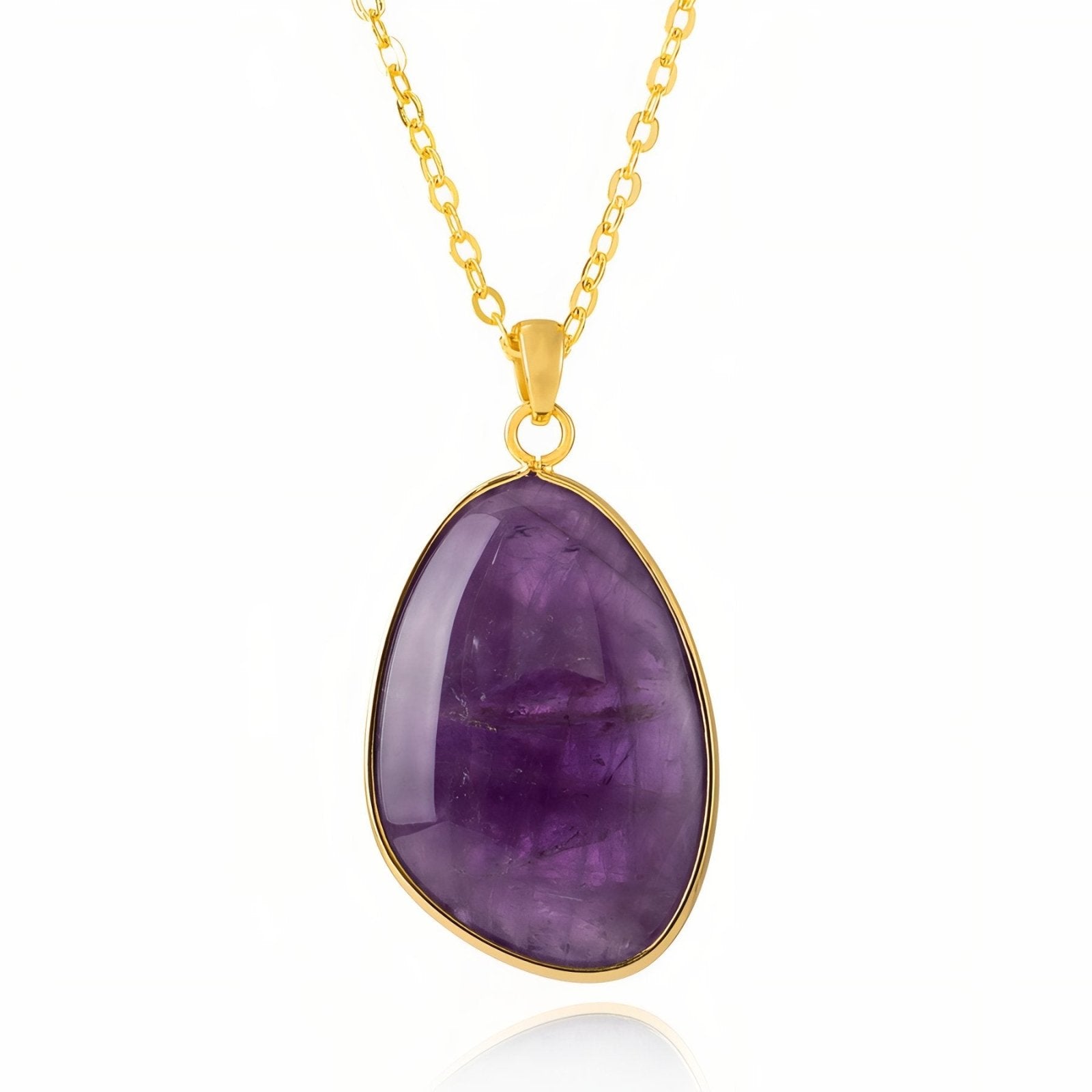 Pendentif goutte en pierre naturelle, chaîne dorée, bijou élégant pour femme, modèle Léana