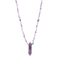 Sautoir artisanal en fluorite et améthyste, bijou énergétique facetté, modèle Cristalis