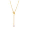 Sautoir doré coulissant à pendentif perle fantaisie baroque, bijou raffiné pour femme, modèle Sélène