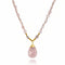 Sautoir en pierres naturelles quartz rose et améthyste, style bohème romantique, modèle Elenya