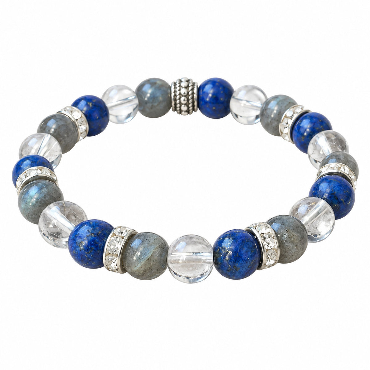Bracelet Vélyane en lapis-lazuli et labradorite, symbole de sérénité et de clarté