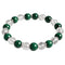 Bracelet Verdélys en malachite et cristal de roche, symbole d’équilibre et de renouveau